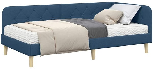 vidaXL Eckbettgestell Blau 100 x 200 cm Stoff 3394132 Bild 3