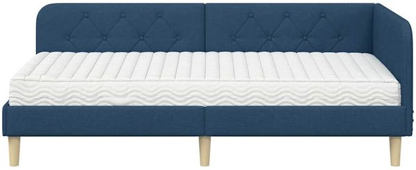 vidaXL Eckbettgestell Blau 100 x 200 cm Stoff 3394132 Bild 5