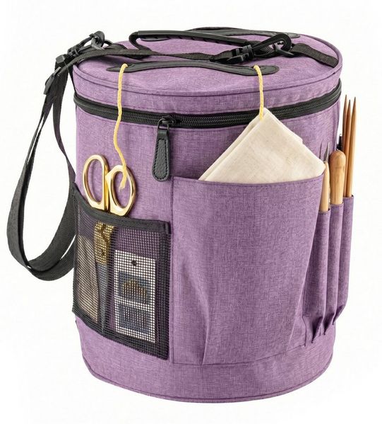 Youyijia Aufbewahrungsbox Stricktasche & Garnaufbewahrung 26x30 cm tragbar mit Reißverschluss