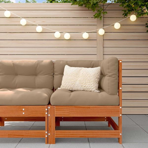 vidaXL Gartenecksofa Massives Kiefernholz Wachsbraun 865466