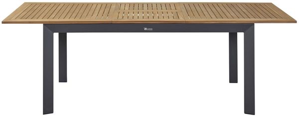 UNICAMO Ausziehtisch 90x180, Platte: Teak natur, Alugestell: anthrazit Bild 2