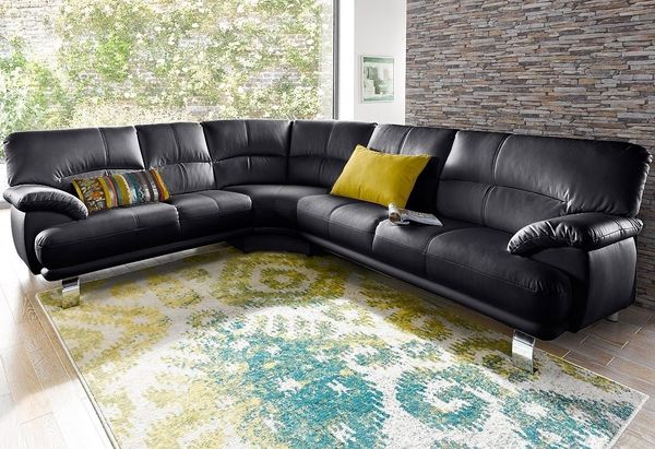 TRENDMANUFAKTUR Ecksofa Cecilia in italienischem Design, modern und komfortabel, L-Form, bequeme Armlehnen, mit langem Schenkel