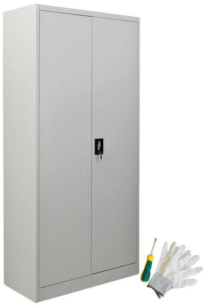 PROREGAL® Mehrzweckschrank Abschließbarer Flügeltürenschrank ELEPHANT mit 2 Türen Flügeltürenschrank Mehrzweckschrank Abschließbar aus Stahl