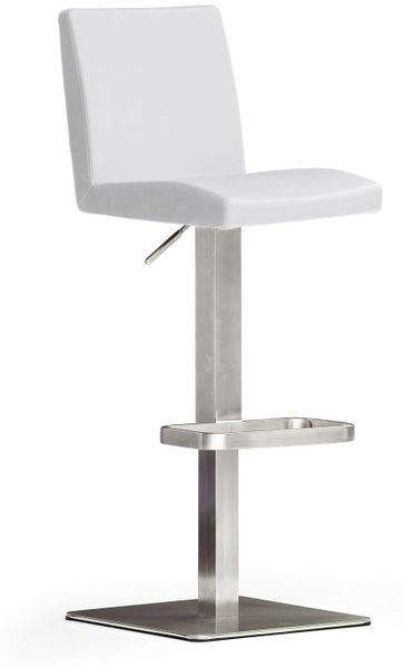 Barstuhl 'Lopes III' - Kunstleder Weiß - Edelstahl