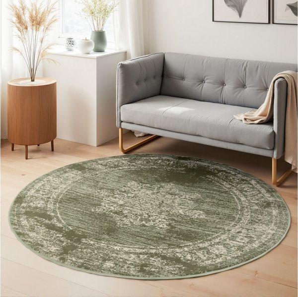 HANSE Home Teppich Lydia, rund, Höhe: 9 mm, Wohnzimmer, Schlafzimmer, Flur, Kurzflor, orientalisch, Vintage, weich