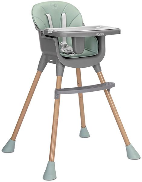 Lorelli Kinderhochstuhl Vanilla 3 in 1 Kinderstuhl, Tablett, Fußstütze, Gurt grün