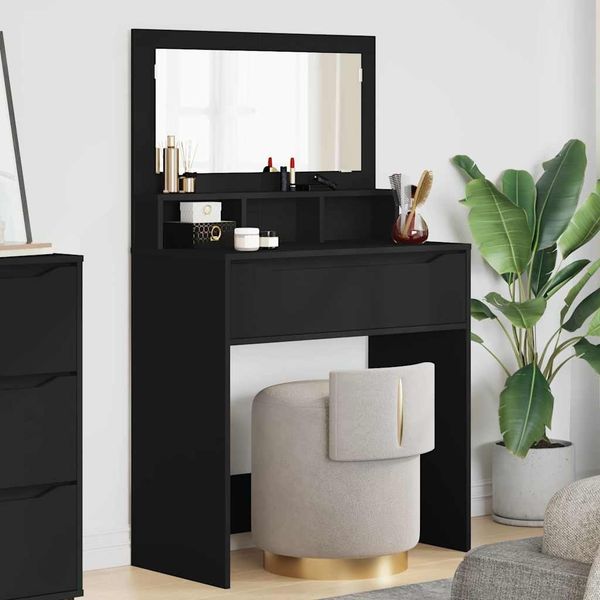 vidaXL Schlafzimmer-Frisiertische Schwarz 80 x 39,6 x 135 cm 888978
