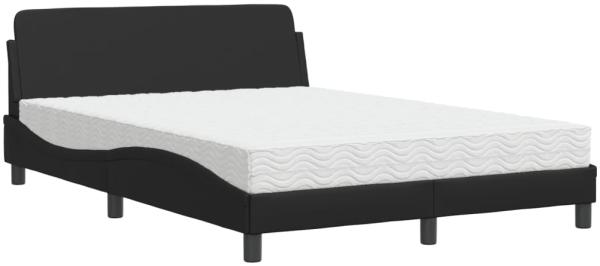 vidaXL Bett mit Matratze "Dover" Schwarz 140x190 cm Kunstleder 3208397
