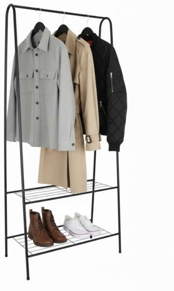 Kleiderständer schmal mit 2 Ablagen 10051732_46