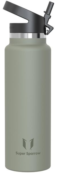 Super Sparrow Trinkflasche Edelstahl 1.5L - Breite Öffnung SwivelSip Thermosflasche - BPA-Frei Thermoskanne, Ergonomisch Trinkflaschen Strohhalm für Sport, Travel, Schule, Outdoor
