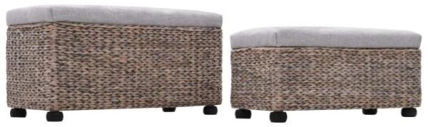 vidaXL Sitzbank-Set 2-tlg. Seegras Grau 246107 Bild 4