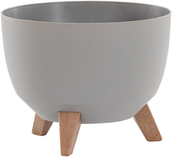 Siena Garden M82585 Oslo Pflanzgefäß ECO 29 cm, Ø 29 x 23 cm Kunststoff/Holzfasern, grau