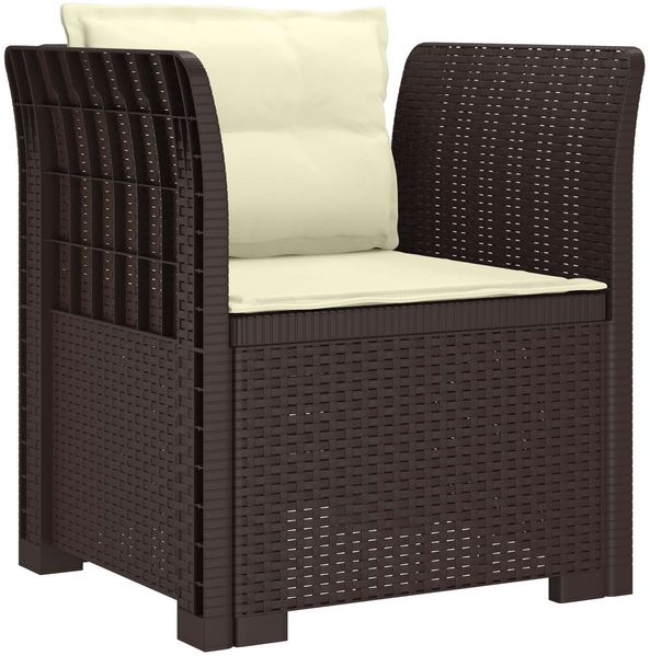 vidaXL 1-Sitzer Sessel mit Kissen Rattan-Look PP Braun 8011872