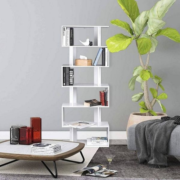 Woltu Bücherregal, 1-tlg, 6 Fächer, Holzwerkstoff, 60 x 189,5 x 24 cm(BxHxT)