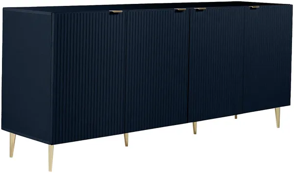 Vente-unique - YESINIA Sideboard Holz, Platte Blau - B 45 cm x H 80 cm x L 190 cm Bild 4