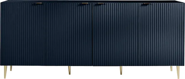 Vente-unique - YESINIA Sideboard Holz, Platte Blau - B 45 cm x H 80 cm x L 190 cm Bild 3