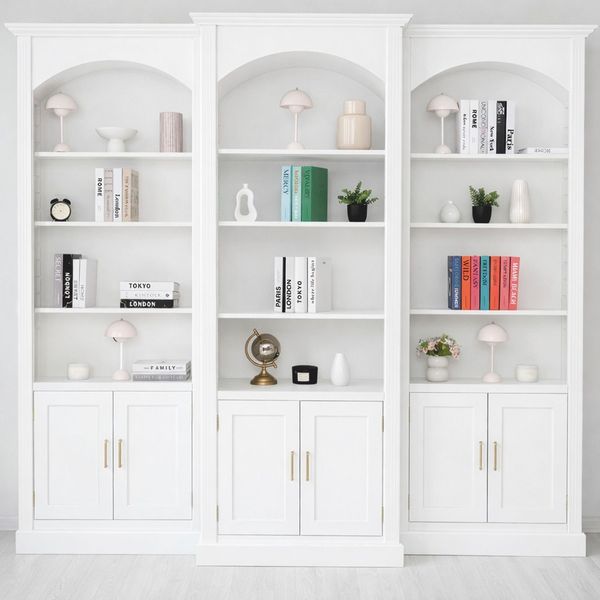 Casa Padrino Landhausstil Bücherschrank 3er Set Weiß - Landhausstil Möbel