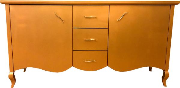 Casa Padrino Barock Kommode mit 2 Türen und 3 Schubladen Gold 160 x 45 x H. 87 cm - Modernes Barock Sideboard - Barock Wohnzimmermöbel