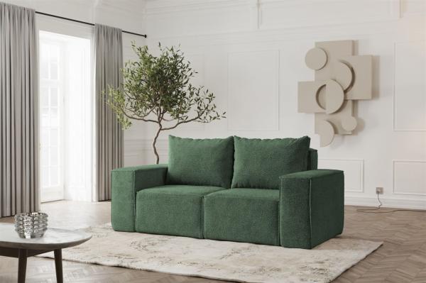 Sofa Designersofa ESTELLE 2-Sitzer in Stoff Abriamo Grün