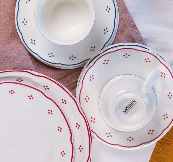 MÄSER Tafelservice Lova (12-tlg), 6 Personen, Porzellan, Teller Set