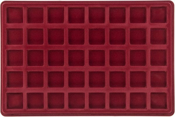 MC. Sammler Aufbewahrungsbox MC. Sammler Münztableau mit Schutzdeckel, Münzkoffer, Münzkassette, 40 Fächer - 32x32mm