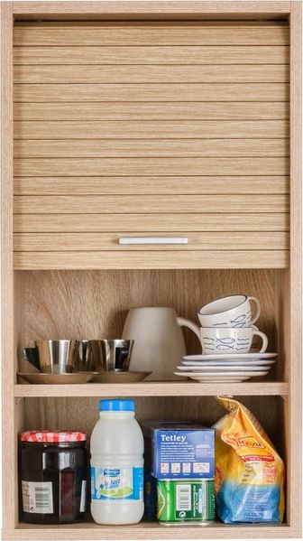 SIMMOB Rollladenschrank Küchenschrank, höhenverstellbare Böden, Eiche, 72x40x35 cm