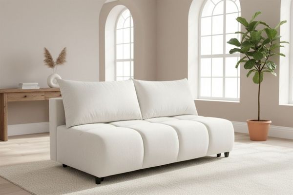 Sofa 3-Sitzer mit Schlaffunktion XENIO in Stoff Soft Weiß