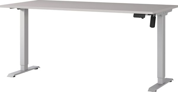 Germania Schreibtisch 8024-643, in Kaschmir/Silber, elektr. höhenverstellbar, 160 x 119 x 80 cm (BxHxT)