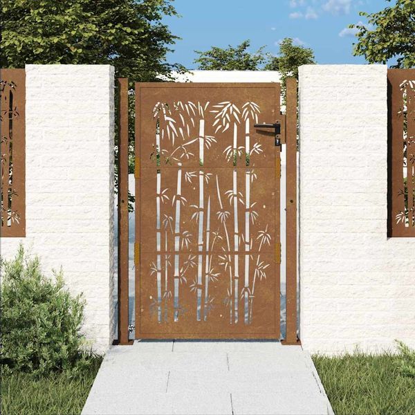 vidaXL Gartentor 100x150 cm Cortenstahl Bambus-Design 153187