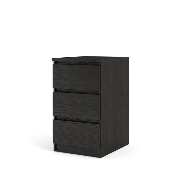 Nada Kommode 3 Schubladen mattschwarz Sideboard Highboard Schrank Flur Diele