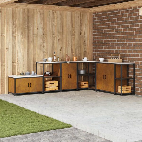 Küchenaufbewahrung, BuffetSchrank mit Regal Rostig 60x50x92 cm Stahl