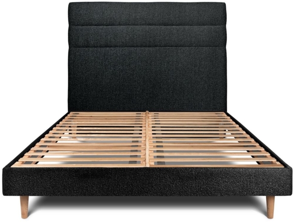 Bett mit gefüttertem Kopfteil – Bouclé-Stoff - 140 x 200 cm