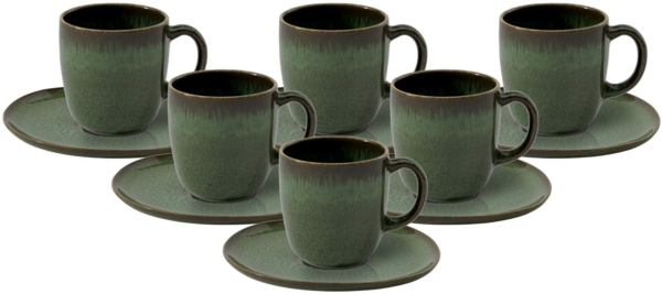 like. by Villeroy & Boch Lave vert Kaffeetasse mit Untertasse 190 ml 6er Set
