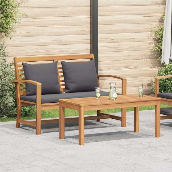vidaXL Bank Braun und Dunkelgrau 110 x 66 x 76 cm Massivholz Teak 42006407