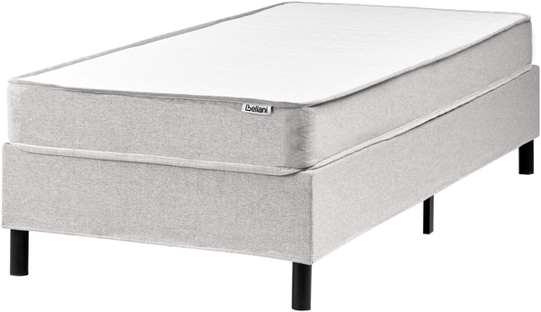 Boxspringbett ohne Kopfteil Stoff COUNTESS 90 x 200 cm Hellgrau