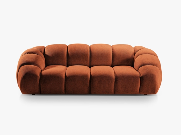 Micadoni Sofa Diana 3-Sitzer XL Strukturierter Samtstoff Terrakotta