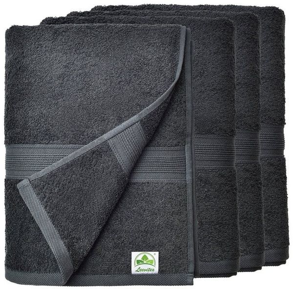 leevitex® Handtuch Frottee 4er Set, 50 x 100 cm, hochwertig verarbeitet & fusselfrei