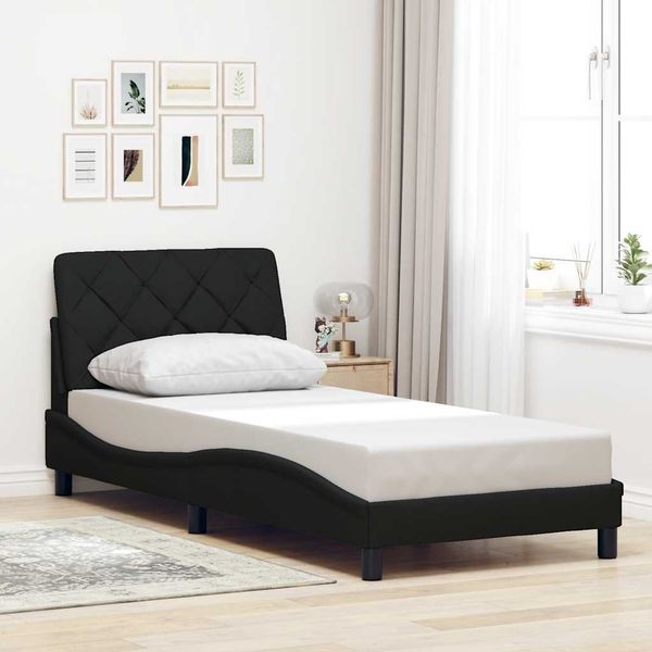 vidaXL Bettgestell ohne Matratze Schwarz 80x200 cm Stoff 3310561