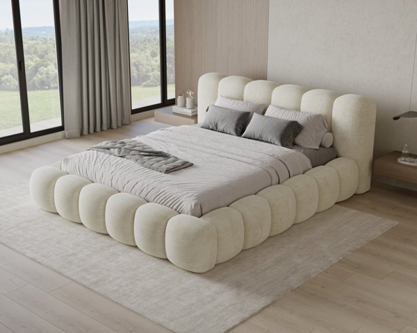 Chilly Möbel Polsterbett Stone Cord Stoff 200x200 cm mit Stauraum Poso 100 Bild 2