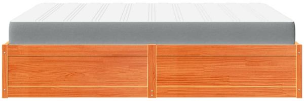 vidaXL Bett mit Matratze Wachsbraun 160x200 cm Massivholz Kiefer 3281930 Bild 5