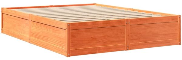 vidaXL Bett mit Matratze Wachsbraun 160x200 cm Massivholz Kiefer 3281930 Bild 7