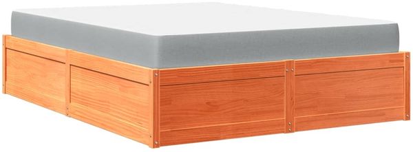 vidaXL Bett mit Matratze Wachsbraun 160x200 cm Massivholz Kiefer 3281930 Bild 6