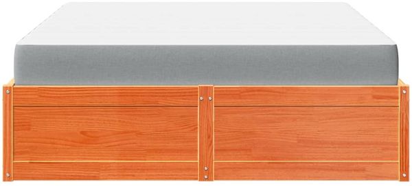 vidaXL Bett mit Matratze Wachsbraun 160x200 cm Massivholz Kiefer 3281930 Bild 4