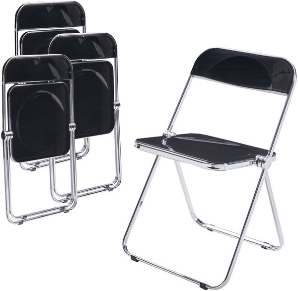 Klappstuhl Pornainen 4er Set Schwarz [en. casa]