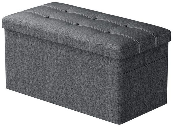 Oak&Tea Sitzbank Stauraumhocker, Sitzbank, grau, rechteckig, 2-Sitzer-Bank, 3-Sitzer-Bank, frei im Raum stellbar