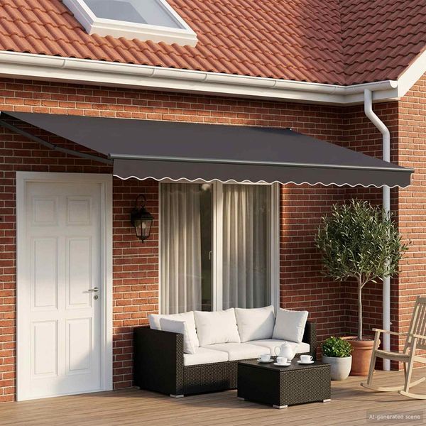 vidaXL Manuelle Gelenkarmmarkise mit LEDs Anthrazit 4 x 3 m 3419458
