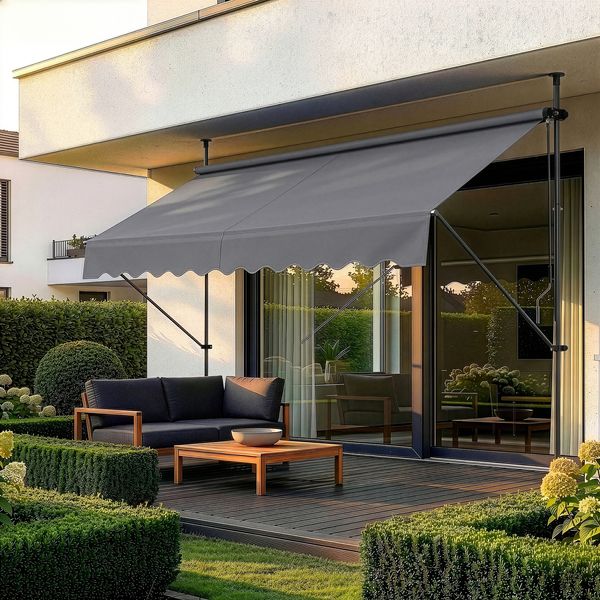 Klemmmarkise Stem 350x120x220-309 cm Mittelgrau [pro. tec]