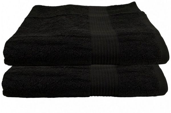Julie Julsen Duschtücher 2-Duschtücher-Schwarz-Duschtuch 70 x 140 cm, Baumwolle (2-St)