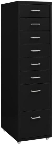 vidaXL Aktenschrank mit Rollen Schwarz 28x41x109 cm Metall 335922