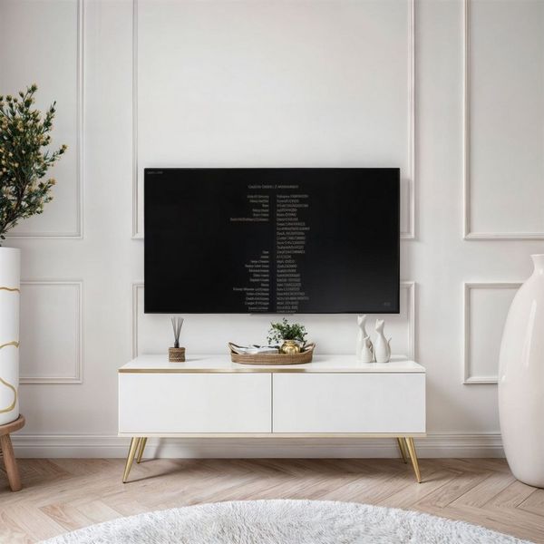 ALLHOUSE24 TV-Schrank SENSO 135 cm Unterschrank TV Lowboard GOLD Metall Füße Breite 135 cm